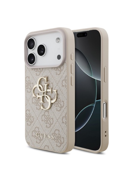 Guess Guess PU 4G Metal Logo Rückseitenschutz für iPhone 18 Pro Rosa