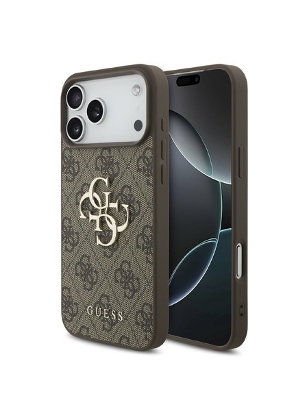 Guess Guess PU 4G Metal Logo Rückenschale für iPhone 18 Pro Max Braun