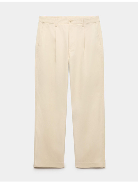 Marks & Spencer Hose mit lockerem Schnitt, Falten und hohem Baumwollanteil Marks & Spencer beige