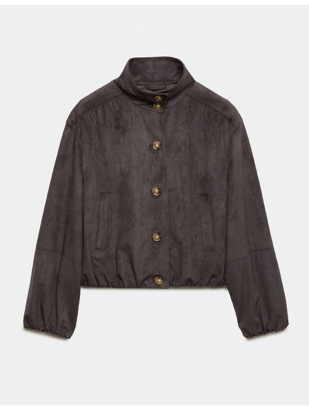 Marks & Spencer Kurze Wildlederjacke mit Stehkragen Marks & Spencer schwarz