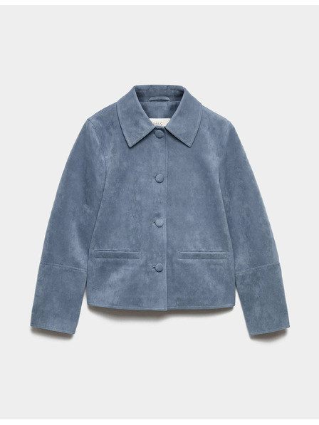 Marks & Spencer Kurze Wildlederjacke mit Knöpfen Marks & Spencer blau