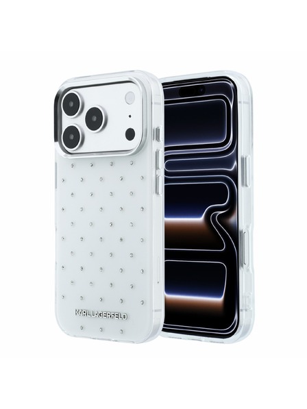 Karl Lagerfeld Karl Lagerfeld IML Rhinestones Allover Magsafe Rückseitenschutz für iPhone 18 Pro Weiß
