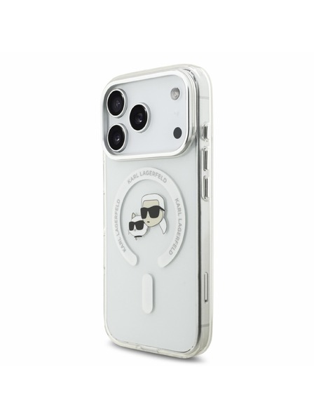 Karl Lagerfeld Karl Lagerfeld IML K&CH Heads Metal Frame MagSafe Rückenschale für iPhone 18 Pro Weiß