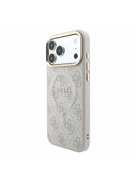 Guess Guess PU Leather 4G Gold Frame Embossed MagSafe Rückenschale für iPhone 18 Pro Max Rosa