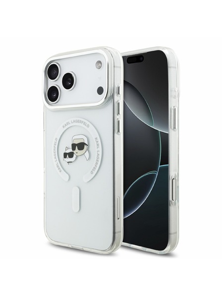 Karl Lagerfeld Karl Lagerfeld IML K&CH Heads Metal Frame MagSafe Rückenschale für iPhone 18 Pro Max Weiß