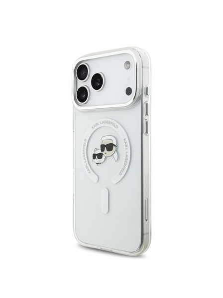 Karl Lagerfeld Karl Lagerfeld IML K&CH Heads Metal Frame MagSafe Rückenschale für iPhone 18 Pro Max Weiß