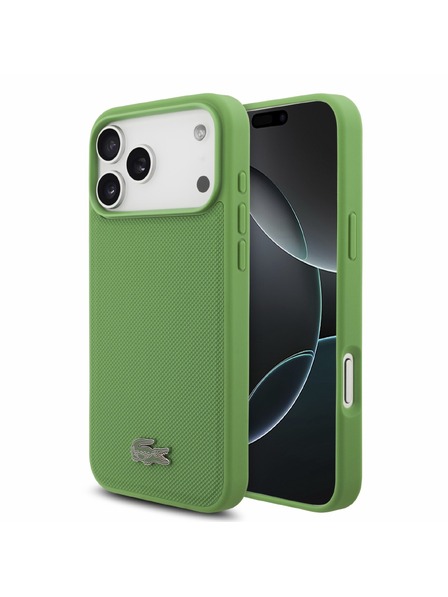 Lacoste Lacoste PVC Iconic Petit Pique Metal Logo MagSafe Rückenschale für iPhone 18 Pro Max Estragon