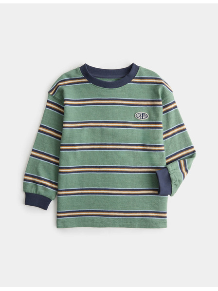 Marks & Spencer Gestreiftes strukturiertes Top aus reiner Baumwolle (2–8 Jahre) Marks & Spencer grün