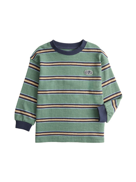 Marks & Spencer Gestreiftes strukturiertes Top aus reiner Baumwolle (2–8 Jahre) Marks & Spencer grün