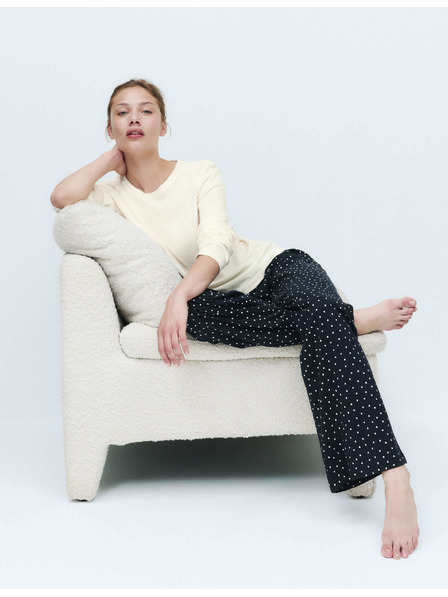 Marks & Spencer Pyjama-Set aus reiner Baumwolle mit Druck Marks & Spencer creme