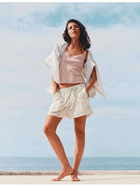 Marks & Spencer Pyjama-Trägertop mit gehäkeltem Muster und Spitze aus grober Maschenware Marks & Spencer rosa