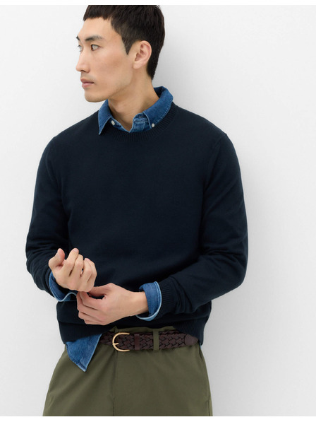 Marks & Spencer Pullover mit Stehkragen aus luftiger Faser Marks & Spencer marineblau