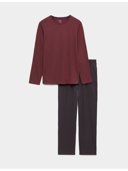 Marks & Spencer Pyjama-Set aus 100% Baumwolle mit geometrischem Druck Marks & Spencer rot