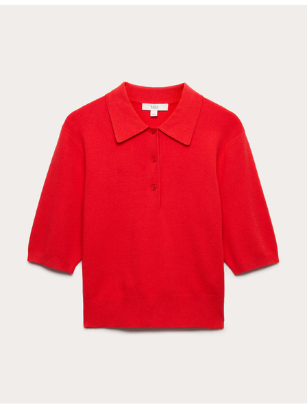 Marks & Spencer Gestricktes kurzes Oberteil mit Kragen Marks & Spencer rot