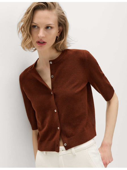 Marks & Spencer Kurze Strickjacke mit Knöpfen vorne und luftiger Faser Marks & Spencer braun