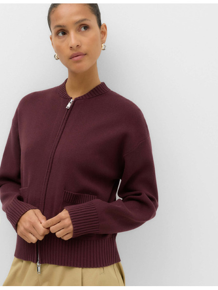 Marks & Spencer Gestrickte Bomberjacke mit Reißverschluss Marks & Spencer rot