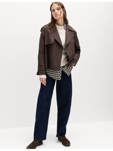 Marks & Spencer Kurzer Trenchcoat aus reiner Baumwolle Marks & Spencer braun