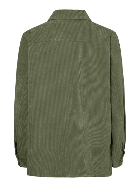 Pieces Damen-Kord-Hemd CORDUROY olivgrün