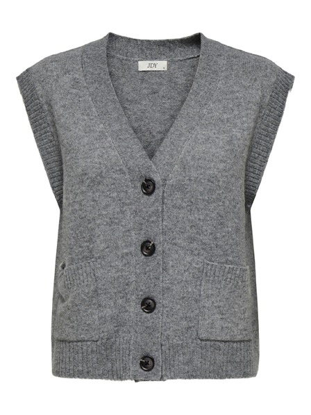 Jacqueline de Yong Ärmelloser Cardigan SUPER grey melange