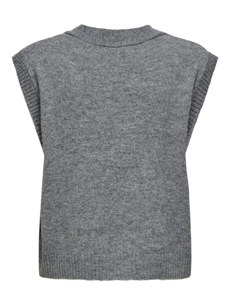 Jacqueline de Yong Ärmelloser Cardigan SUPER grey melange