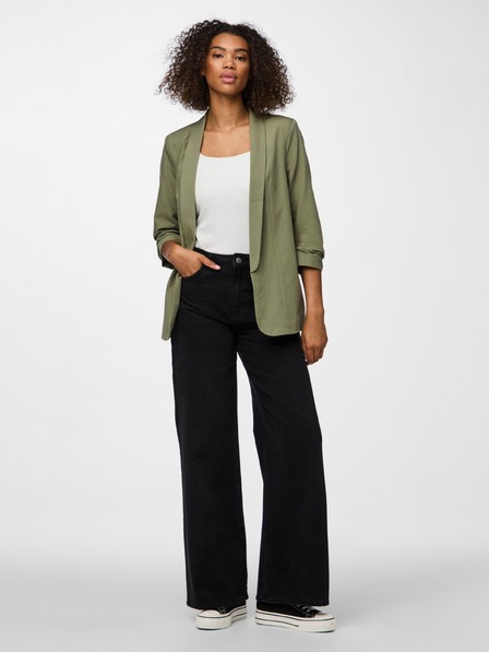 Pieces Grüner Blazer mit 3/4-Ärmeln
