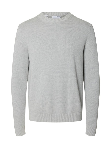 SELECTED Strukturierter Herrenpullover hellgrau