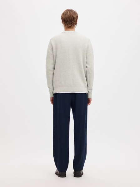 SELECTED Strukturierter Herrenpullover hellgrau