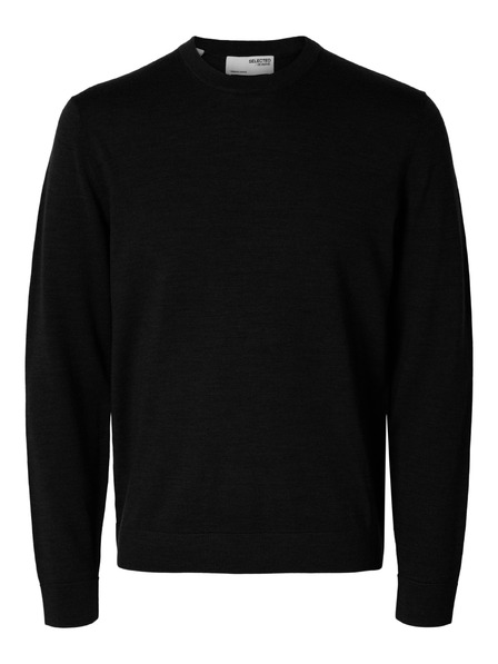 SELECTED Herrenmerinopu llover schwarz