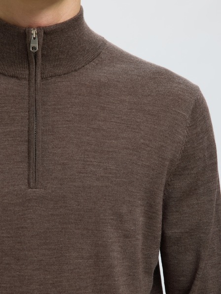 SELECTED Herren-Pullover mit Halbreißverschluss delicioso