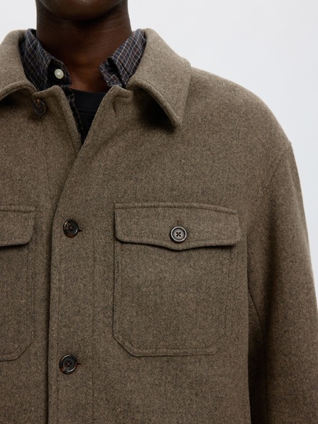 SELECTED Herrenwollenjacke chocolate