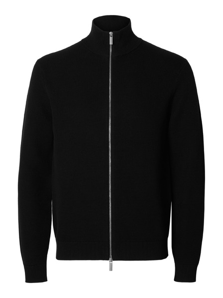 SELECTED Herrenpullover mit Reißverschluss schwarz