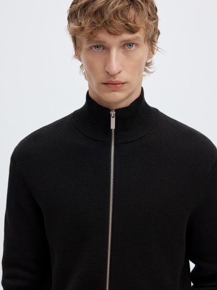 SELECTED Herrenpullover mit Reißverschluss schwarz