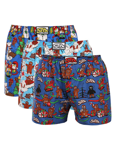 Styx Dreierpack - Herrenshorts Styx art klassisches Gummi mehrfarbig