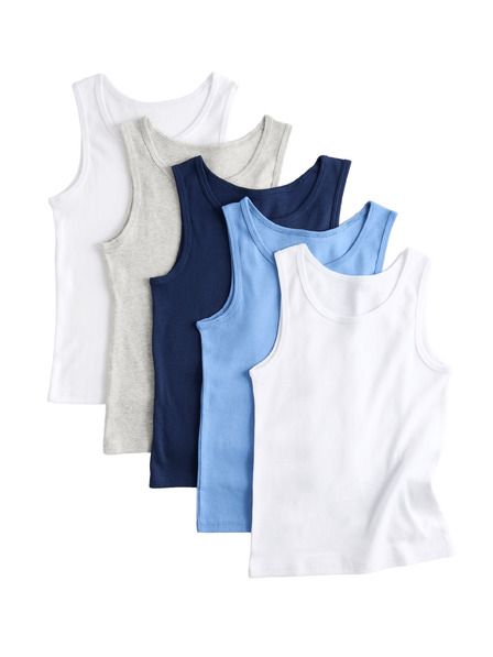 Marks & Spencer Baumwoll-Trägertops, 5er-Pack (2–14 Jahre) Marks & Spencer Blau