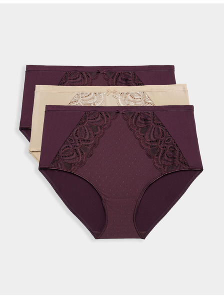 Marks & Spencer Taille-Slip Amelia mit Spitze, 3er-Pack Marks & Spencer Violett