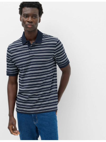 Marks & Spencer Gestreiftes Poloshirt aus reiner, garnegfärbter Baumwolle Marks & Spencer Marineblau