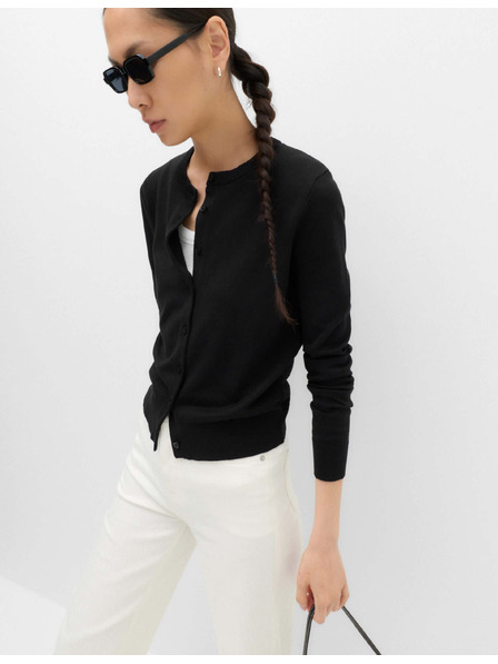 Marks & Spencer Cardigan mit Knopfverschluss und Rundhalsausschnitt Marks & Spencer Schwarz