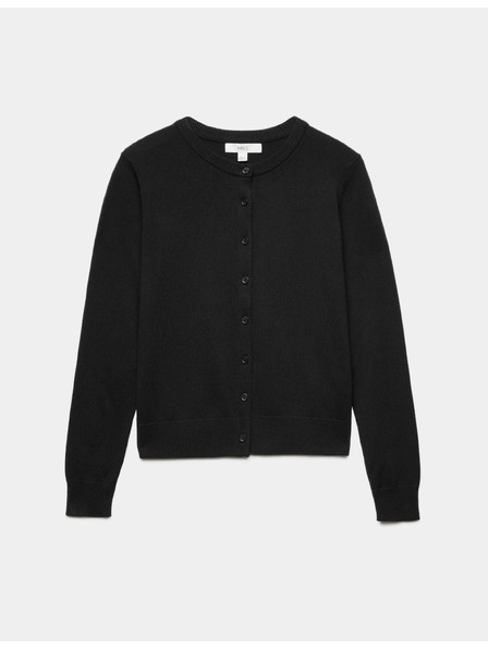 Marks & Spencer Cardigan mit Knopfverschluss und Rundhalsausschnitt Marks & Spencer Schwarz