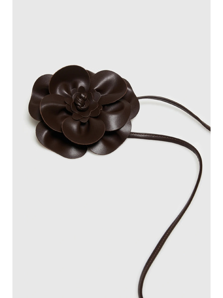 Moodo Gebundener Gürtel mit Blume braun Moodo