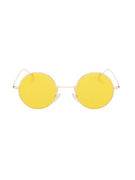 VEYREY VeyRey Leinen-Sonnenbrille Gunnel goldener Rahmen gelbe Gläser