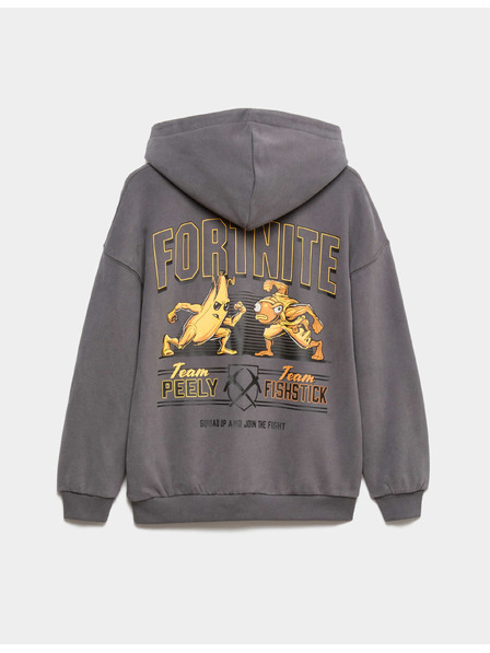 Marks & Spencer Hoodie aus reiner Baumwolle mit Kapuze und Fortnite™ Grafik-Motiv (6–16 Jahre) Marks & Spencer grau