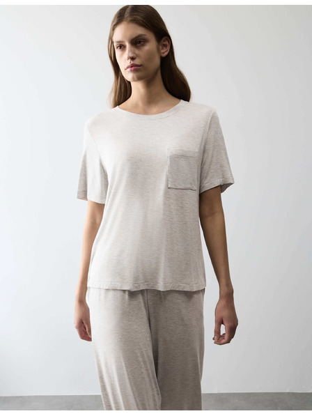 Marks & Spencer Pyjama-Oberteil mit Zierttaschen Marks & Spencer Grau