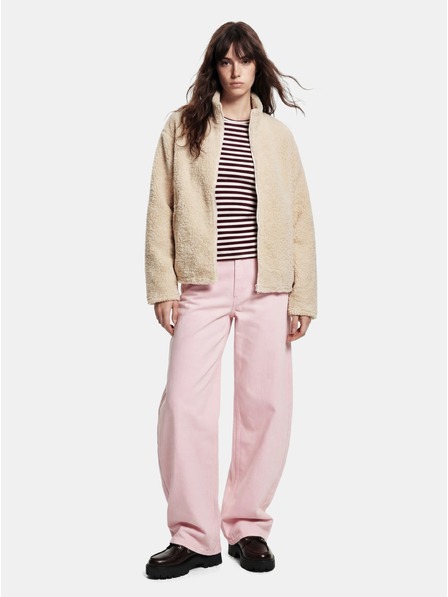 Pieces Plüschjacke KATTY TEDDY beige