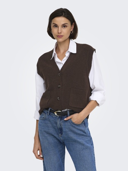 Jacqueline de Yong Ärmelloser Cardigan SUPER Braun