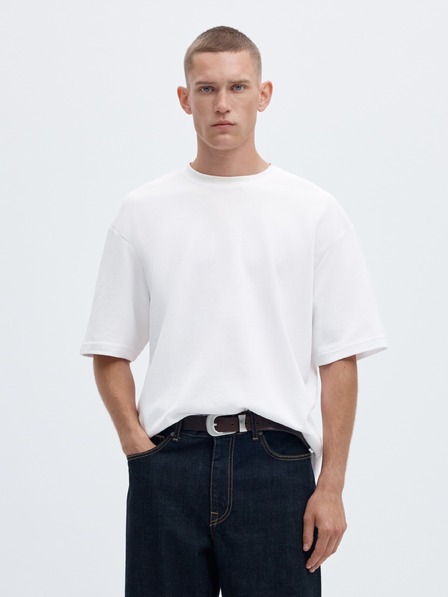 SELECTED Herren-einfaches T-Shirt weiß