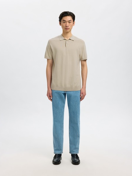 SELECTED Herren Poloshirt SELECTED beige