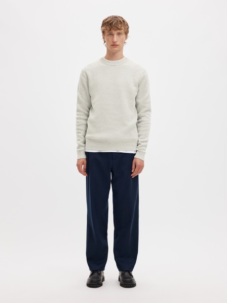 SELECTED Strukturierter Herrenpullover hellgrau