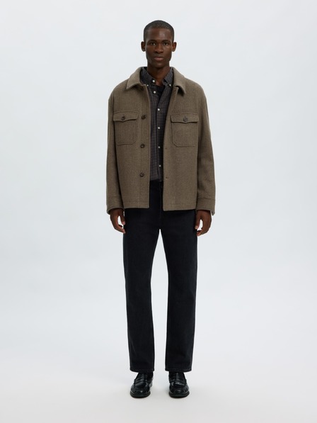 SELECTED Herrenwollenjacke chocolate