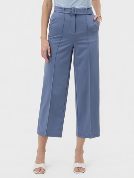 Orsay Blaue verkürzte Damenhose mit weitem Bein und hohem Bund ORSAY