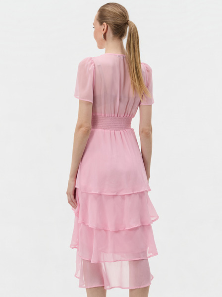 Orsay Rosa Damen-Kleid in A-Linie bis zum Knie mit V-Ausschnitt und kurzen